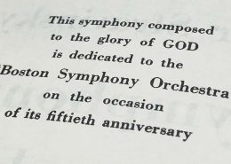 Symphony of Psalms dedication