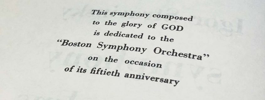 Symphony of Psalms dedication